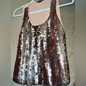 Pink Sequin Tank Top